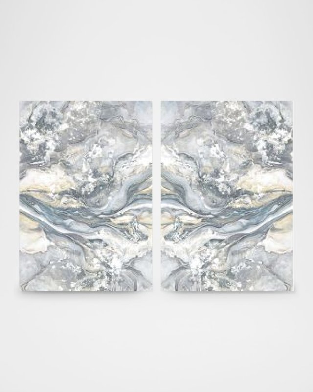 "Soft Grey Shadows" Framed Giclee Diptych